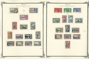 Ceylon Stamp Collection to 1971 on 24 Scott International Pages, JFZ