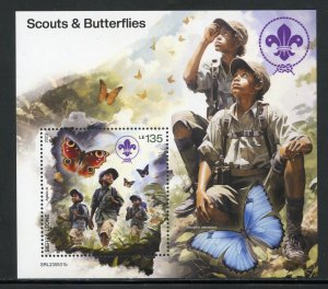 SIERRA LEONE 2023 SCOUTS AND BUTTERFLIES SOUVENIR SHEET MINT NEVER HINGED