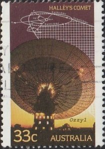 Australia #982 1986 33c Radio Astronomy - Halley's Comet  USED-Fine-NH.