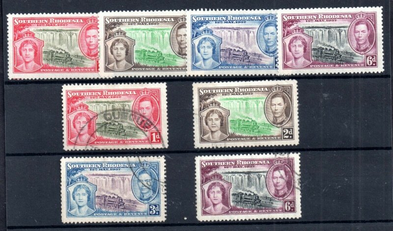 Southern Rhodesia KGVI 1937 Coronation mint LHM & fine used sets SG36-39 WS18810