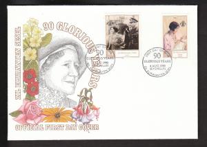 Seychelles Zil Elwannyen 171-172 Queen Mother U/A FDC