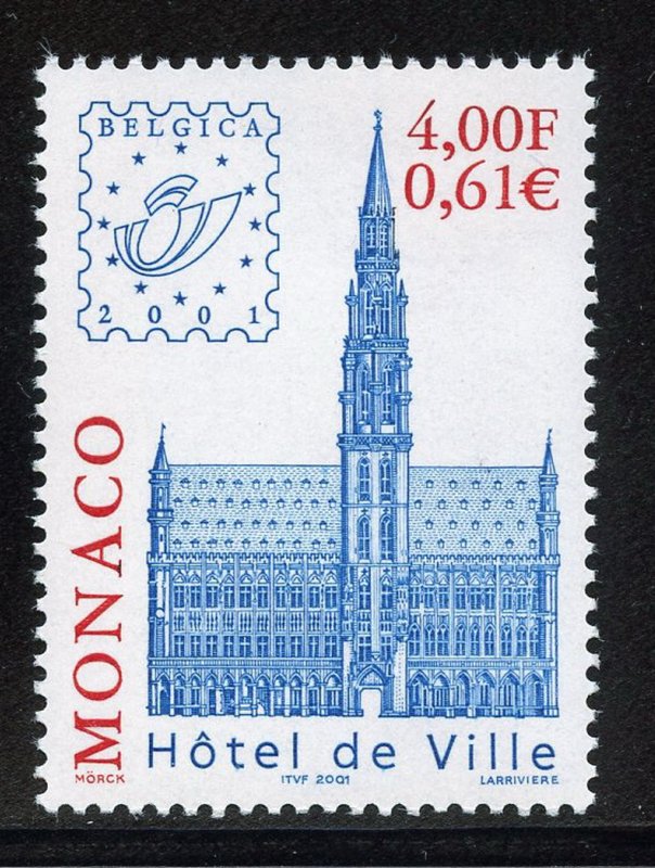 Monaco 2208 MNH, Belgica Intl. Stamp Exhibition - Brussels Issue from 2001.