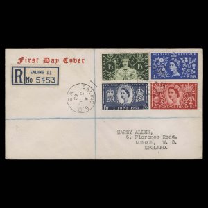 Great Britain 1953 Coronation first day cover, EALING ...