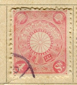 JAPAN; 1899-1900 early Chrysanthemum series issue fine used 4s. value