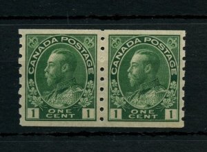 ?#125 One cent green coil perf 8 Admiral VF MNH Cat $200 Canada mint