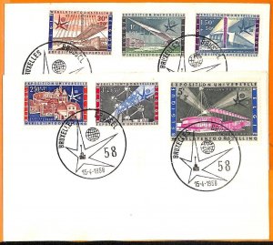 99001 - BELGIUM - POSTAL HISTORY -  Set of 2 FDC Cards 1958 Universal Expo