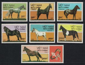 Vietnam Horses 7v 1989 MNH SC#2023-2029 SG#1353-1359 MI#2094-2100