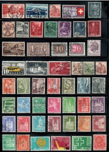 50 Different F-VF Used Switzerland Stamps # 1 - I Combine S/H