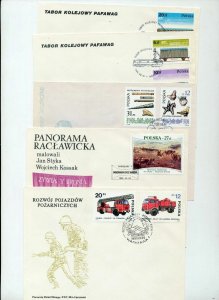 POLAND 1985 Trains Birds Wolves Covers FDC(34 Items)NT8574