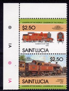 St.Lucia 1985 Sc#718 LOCOMOTIVES CLASS H 4-4-4T 1920 UK Pair MNH