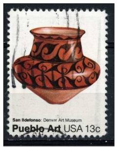 USA 1977 - Scott 1707 used - Pueblo Art, San Ildefonso Pot 