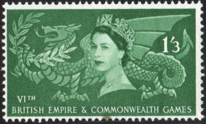 Great Britain #340 1'3s Commonwealth Games (1958) MNH*