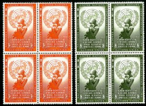 UN Stamps # 29-30 MNH XF Block 4 