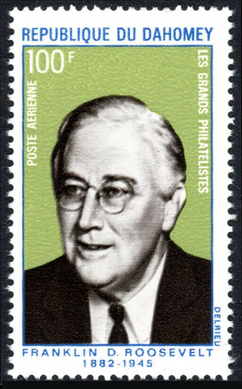 Dahomey C116, MNH. Pres. Franklin D. Roosevelt, 25th anniv. of the death, 1970