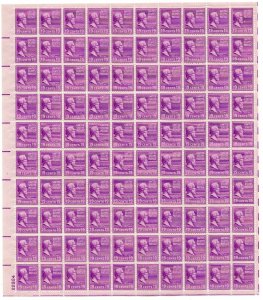 Scott #824 Rutherford B. Hayes Sheet of 100 Stamps - MNH P#22824 LL