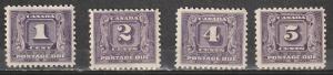 J6-J9 Canada Mint OGLH Postage Dues