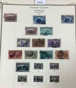 MOMEN: US STAMPS  1893 COLUMBIANS USED COLLECTION  LOT #7470