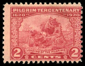 US Sc 549 VG-F/MH - 1920 2¢ Pilgrims Landing- Pilgrim Tercentenary