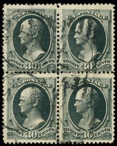 momen: US Stamps #190 Used Block of 4