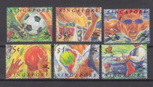 J45801 JL stamps 1992 singapore mnh set #621-6 sports