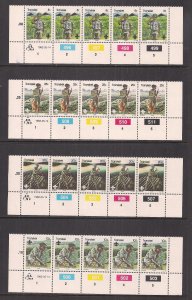 SOUTH AFRICA - TRANSKEI SC# 93-96  4 CONTROL STRIP/5  #496-511  FVF/MOG 1982