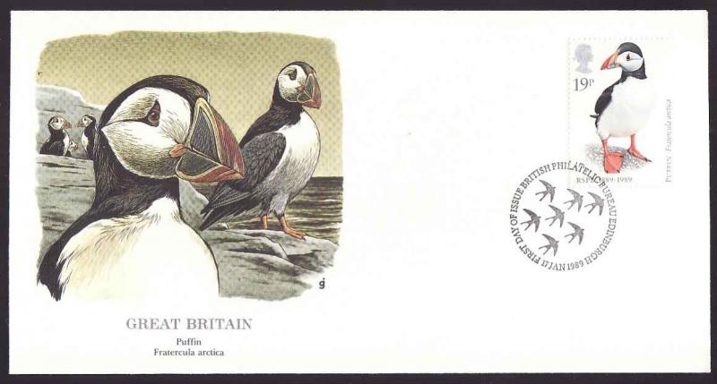 D1-Birds-FDC-Great Britain-Puffin-1989-