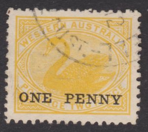 Western Australia 1912 2d Opt ONE PENNY Cat. 172 Wmk sideways