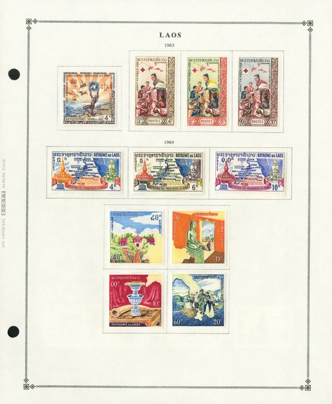 Laos Loaded Mostly Mint 1951 to 1998 Rather Complete Stamp Collection