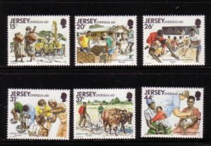 Jersey  Sc 572-77 1991 Overseas Aid  stamp set mint NH