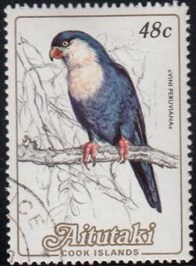 Aitutaki 1984 used Sc 331 48c Vini peruviana Birds