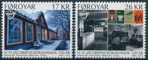 Faroe Islands Stamps 2015 MNH H.N. Jacobsens Bokahandil Bookshops 2v Set