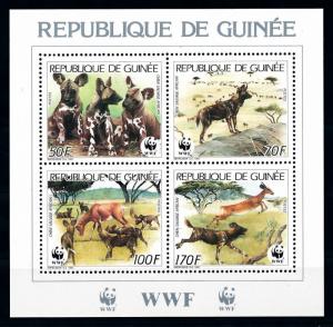 Guinea 1987 Sc#1069/1072 WWF AFRICAN WILD DOG Souvenir Sheet Perforated MNH