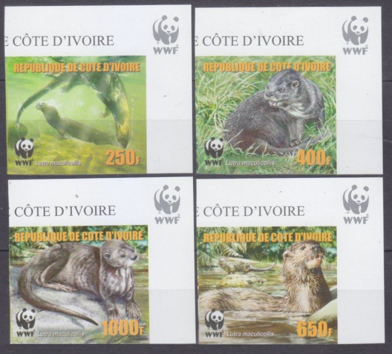 2005 Ivory Coast Cote d'Ivoire 1349b-1352b+Tab WWF / Fauna 22,00 €