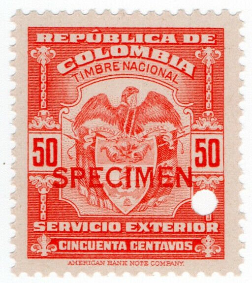 (I.B) Colombia Revenue : Consular Service 50c (ABN Specimen)