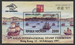 INDONESIA  1997 Sc 1685A Mint NH 2000d s/s - Ships in Timor harbor