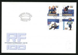 Sweden FDC 2003 Cachet.  Athletic Federation 100 Years.