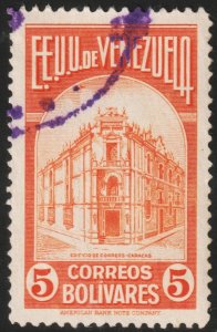 ✔️  VENEZUELA 1947 - GENERAL POST OFFICE  KEY VALUE -  SC. 400 MI. 476 (o) 42€