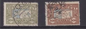 ESTONIA, 1923 100m. & 300m. Map pair, used.