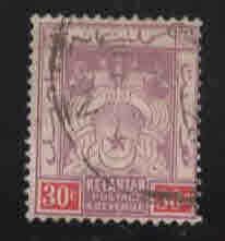 MALAYA Kelantan Scott 224 with wmk 4 Used wmk 4 1926 light cancel