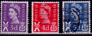 Great Britain, Scotland, 1967-70, QEII, sc#7,9,11, used