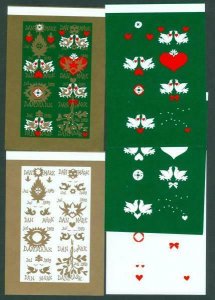 Denmark Christmas Seal 1989 Set Booklet Sheets Scale/Proof,Mnh. Imperforated.