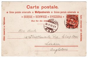 (I.B) Switzerland Postal : Railway Post (Zug Postcard)