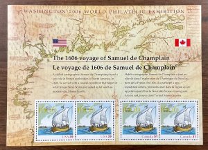 4074  Samuel de Champlain   MNH  39 cent Souvenir of 4  FV US 78 cents  2006