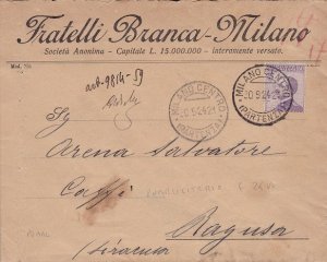 1924 Italy - Kingdom, Travelled advertising letter of the Branca Brothers