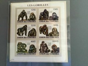 Comoro Islands 2009 Gorillas   mint never hinged stamps sheet R25282