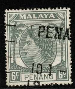 MALAYA PENANG SG32 1954 6c GREY USED