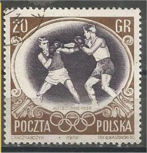 POLAND, 1956, used 20g, Olympic Games, Melbourne. Scott 751