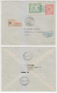 URUGUAY 1925 Sanabria 10b VARIETY ON FF COVER MONTEVIDEO-RINCON Muller 12 