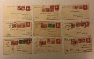 9 1920s steamer covers to germany various commemoratives [y7509]