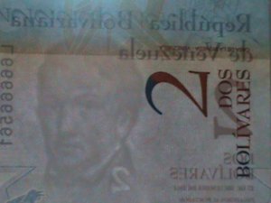 ​VENEZUELA-2012 -CENTRAL BANK-$2 LOVELY DOLPHIN- POLYMER NOTE-UNC-VF-WATER MARK